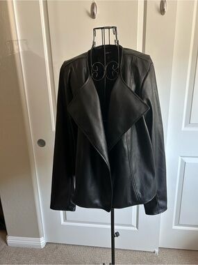 torrid Black Draped Faux Leather Jacket